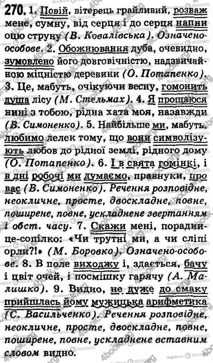 ГДЗ Українська мова 8 клас сторінка 270